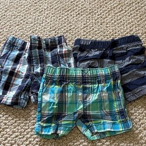 Koala & Carter’s Kids Plaid and Striped Shorts Set 6 Months